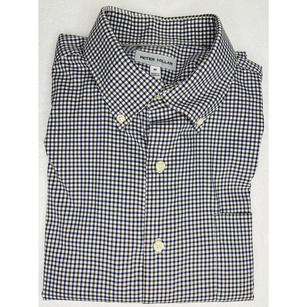 Peter Millar men’s Ferdinand Cotton blend Button Down Shirt size M plaid - Picture 11 of 11